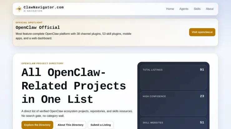 openclaw directory, ai agents, and agent skills