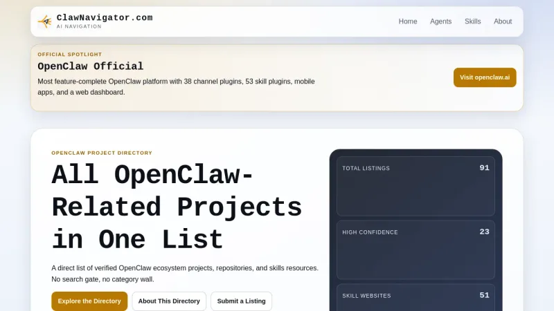 openclaw directory, ai agents, and agent skills